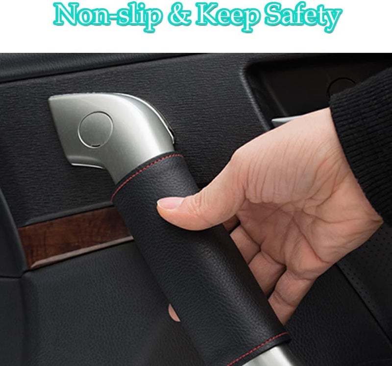 DURASIKO Car Grab Handle Cover,Soft Car Handle Protector,Car Grip Gloves, PU Leather Material,Interior Accessories for Most Cars,2Pcs - Image 2